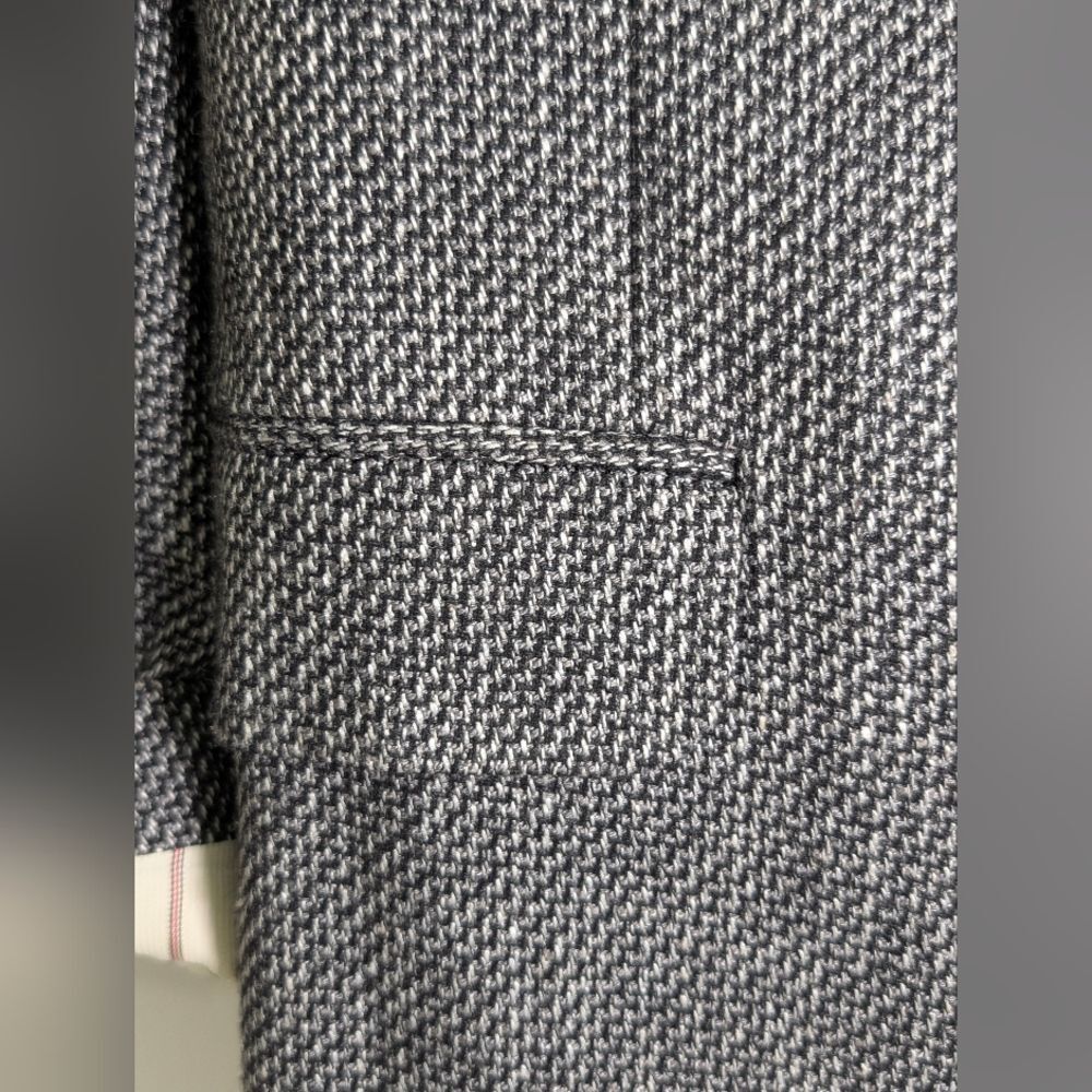 Vintage 80s Hunt Valley Wool Sport Coat 42R Gray Tweed Professor Academic - Picture 13 of 15